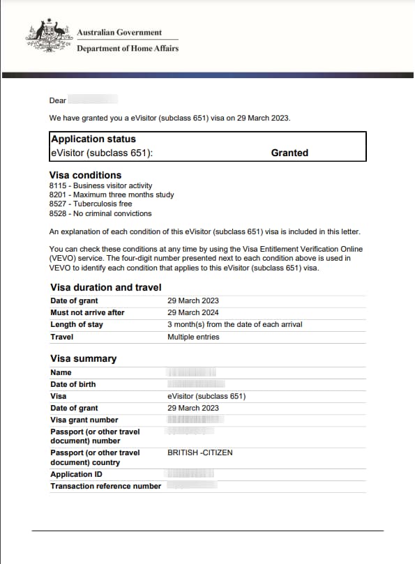 australia evisitor sample big